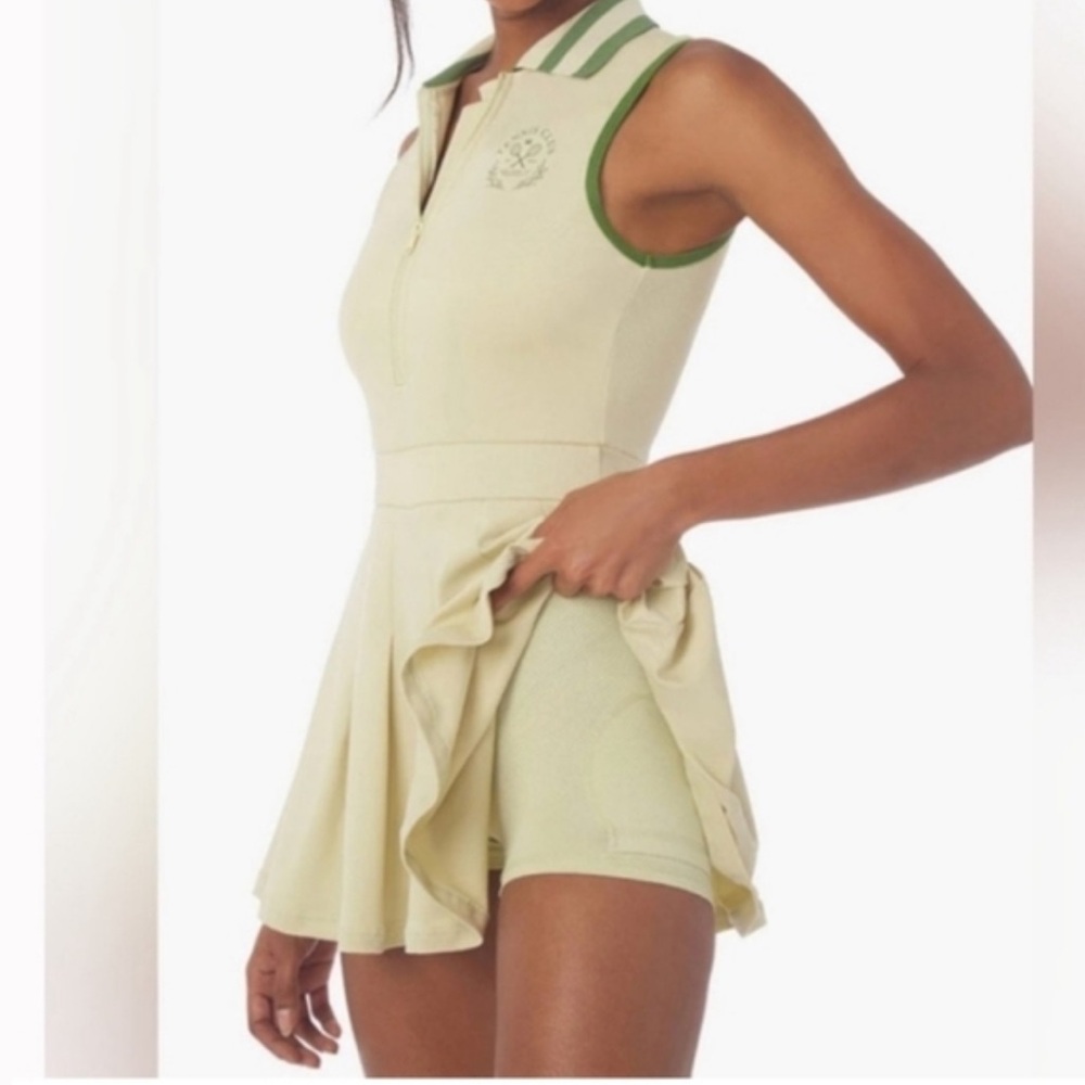 WeWoreWhat Cream and Green Mini Dress